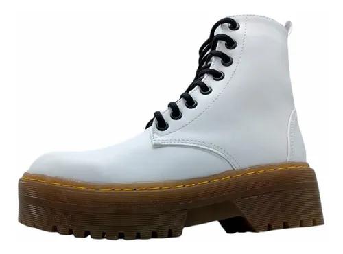 Combat Boots Blancas Botines Militares Botines Agujetas