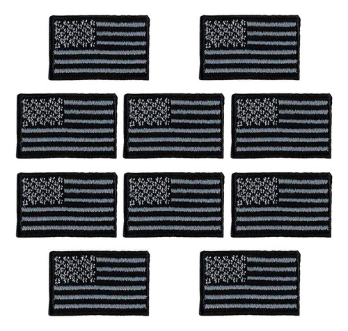 Paquete De 10 Parches Bordados De Bandera Americana Pequeña,