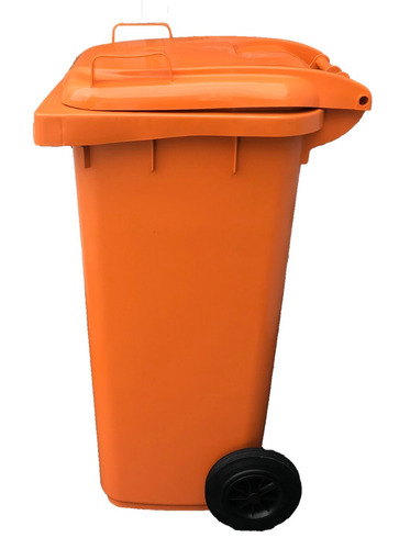 Lixeira container com roda 120 litros laranja JSN