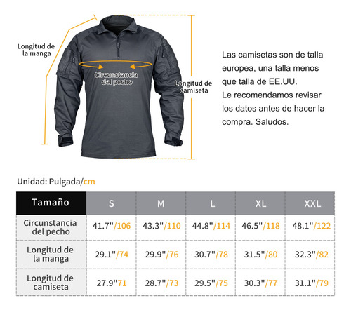Camisa Táctica Militar Para Hombre Con Coderas Multibolsillo
