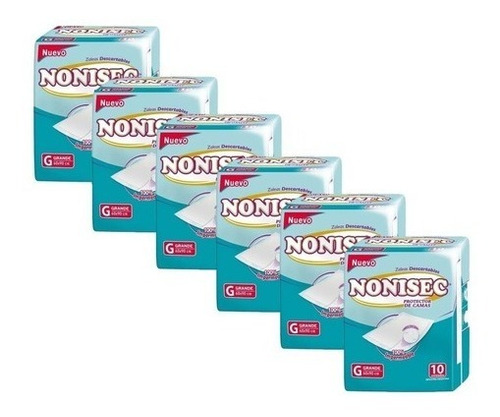 Nonisec Zaleas Descartables 6 Packs X 10 Unidades - Arenita