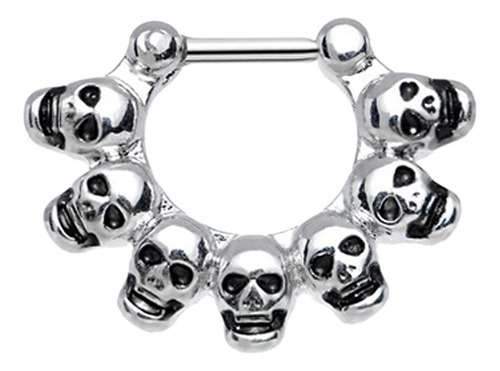Piercing De Anillo De Nariz Con De Septo De Calavera De