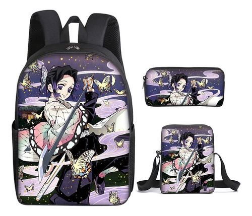 3 Piezas Mochila Demon Slayer Kamado Nezuko Bolsa De Almu 07