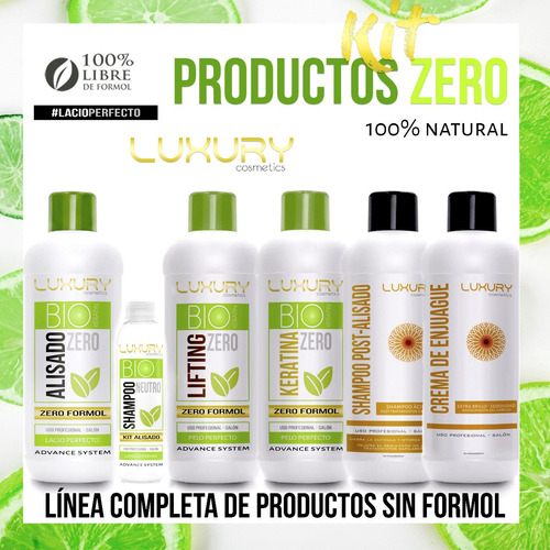 Alisado Zero Formol 1 Litro + Neutro Shampoo Envios Pais