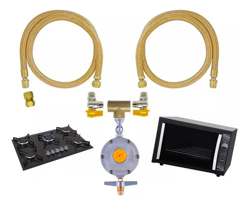 Kit Duplo P/ Forno E Cooktop 1m Com Regulador 2kg Aliança