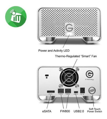 Gabinete Raid 2 Bahias - Usb / Esata / Firewire 800  (Reacondicionado)