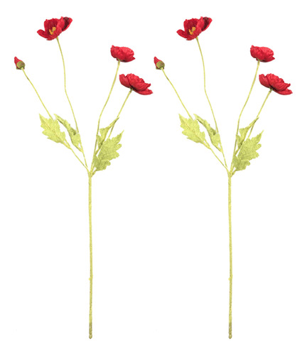 Amapolas Artificiales Rojas Para Decoración De Flores, Hogar