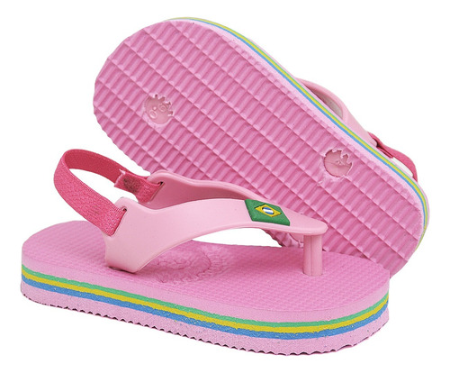 Chinelo Bebe Elastico Calcanhar Lindo Moderno Lavável Dia