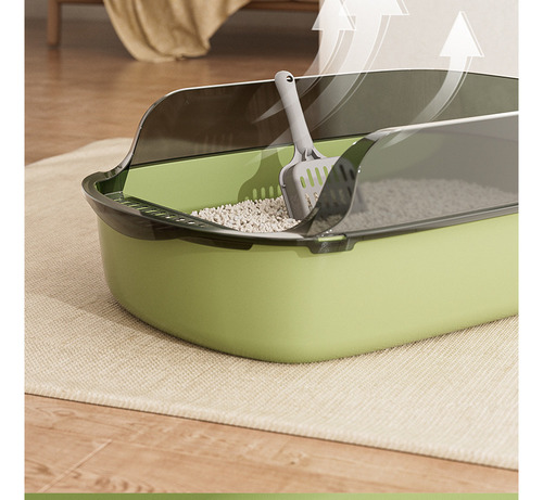 Caja De Arena Para Gatos Semicerrada Grande Con Valla Alta