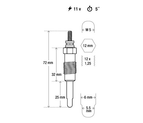 Kit De Bujia De Precalentamiento   Eurorepar Peugeot 504 2.3