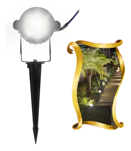 Refletor LED Espeto de Jardim Preto 5W com Luz Branco-Frio 110V/220V