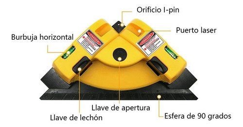 Imagen 2 de 9 de Nivel Laser Escuadra Angulo 90° Angulo Recto