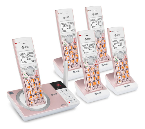Teléfono Inalámbrico At&t Cl82557 Dect 6.0 De 5 Auriculares