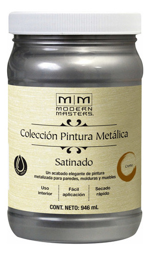 Pintura Metálica Satinada 946ml Cromo Modern Masters