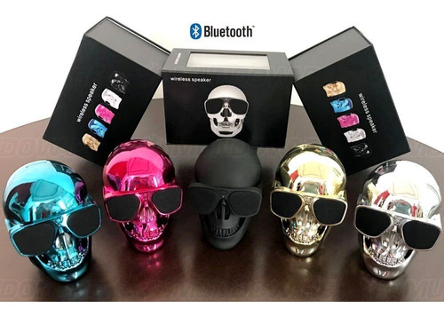 Altavoz Bluetooth estilo calavera dorada de calidad de 10 W