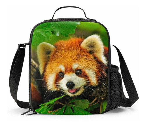 Fiambrera Panda Roja Para Niño Diseño 3d Divertido Bolsillo