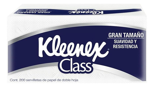 Kleenex Servilletas Class, Color Blancas, 200 Piezas