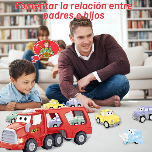 Carrito Juguetes 5 En 1 Camión Transporte Coches Y Avión Roj