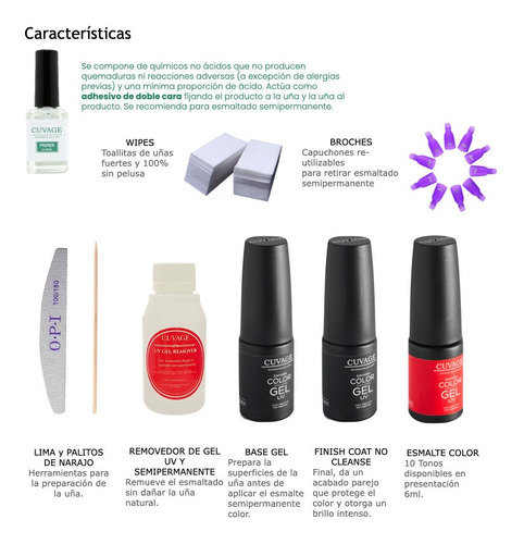 Imagen 5 de 6 de Kit Inicial X 15u Manicuria Esmlates Semipermanente Led/ Uv