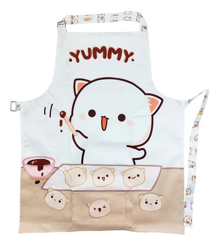 Delantal De Cocina Mochi Pochi Cat Gatito Gato Anime Kawaii