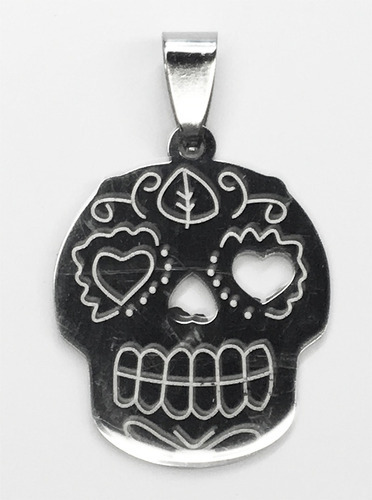 1 Dije Calavera Corazon Amor Mascara Acero Quirurgico 