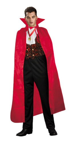 Capa Dracula Roja Halloween Disfraz Terror Vampiro