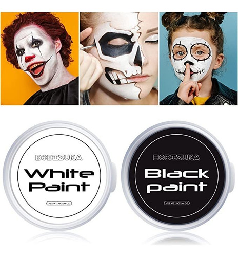 Bobisuka Halloween Cosplay Sfx Maquillaje Negro + Blanco Ca.