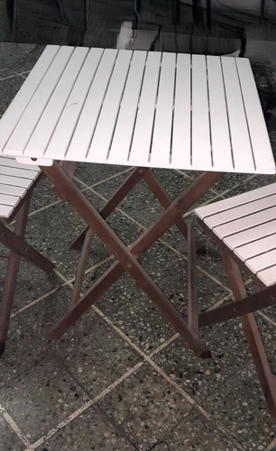 Set Sillas Y Mesa Jardin (plegables) Blanco (Usado)