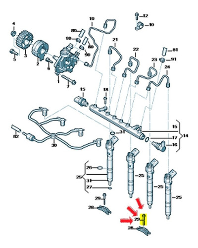 Imagem 4 de 6 de Parafuso Bico Injetor Amarok Original Volkswagen