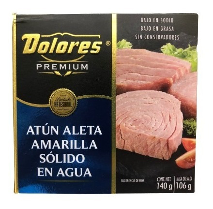 Atún Dolores Premium Lomo Solido En Agua 140g