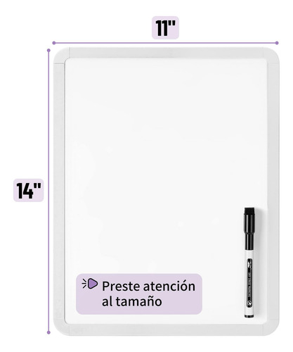 Pizarrón Blanco, Pizarra De Borrado En Seco, 14 X 11