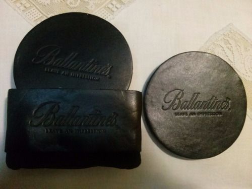 Whisky Ballantine S,posavasos C/estuche De Cuero