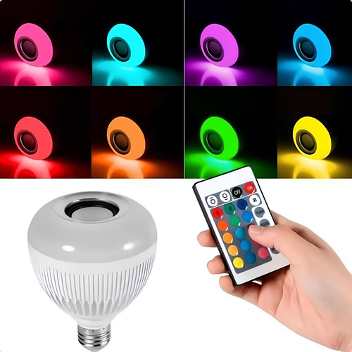 Lampada Luz Led Rgb Bluetooth Caixa Som + Controle Remoto 110V/220V (Bivolt)