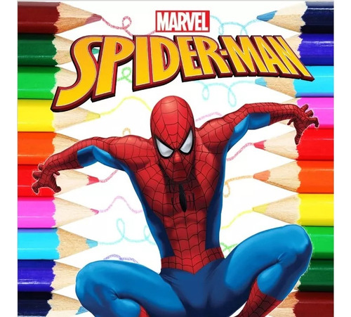 Kit 100 Desenhos Para Pintar E Colorir Homem Aranha Spiderman - Folha A4 ! 2 Por Folha! - #023