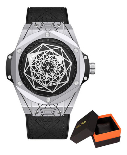 Reloj De Cuarzo Moderno Kimsdun, Luminoso E Impermeable Color Del Bisel Sliver/black