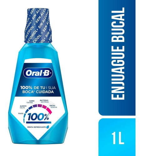 Enjuague Bucal Oral-b 100% Menta Refrescante 1l