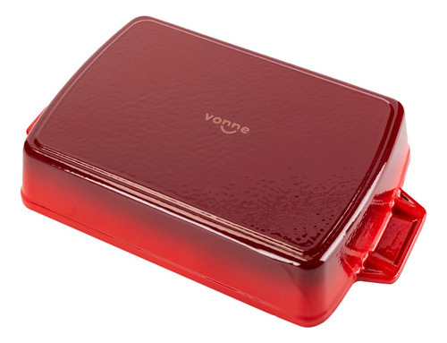 Asadera De Hierro Fundido Esmaltado Rojo 30 Cm Vonne