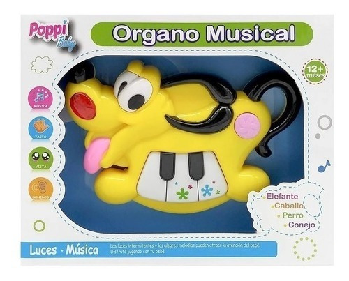 Mini Organo Perro Con Luz Y Sonido Poppi Baby (2410)