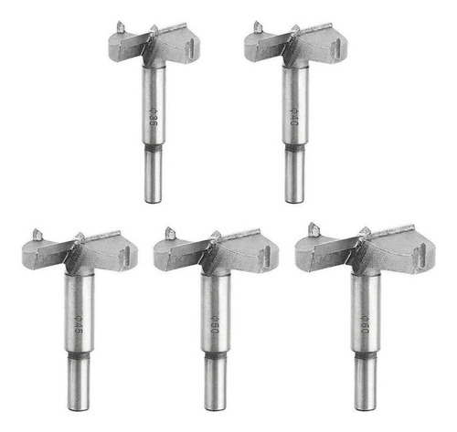 Kit 5 Fresas Brocas Forstner 35 40 45 50 60 Mm Madeira
