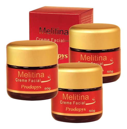 Kit Com 3 Melitina Creme Facial Anti Rugas 50g Prodapys