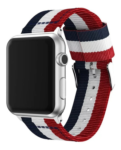 Correa De Nailon, Compatible Con Apple Watch Colores Deporte Color Rojo-blanco