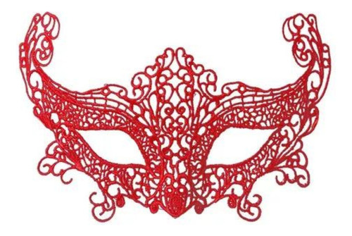 Antifaz Mascara Venecianos Encaje Lenceria Rojo Disfraz X20