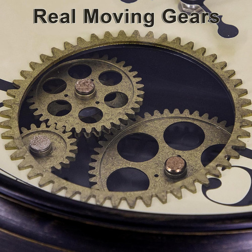 Reloj De Pared Grande Con Engranajes Móviles Reales, Reloj I