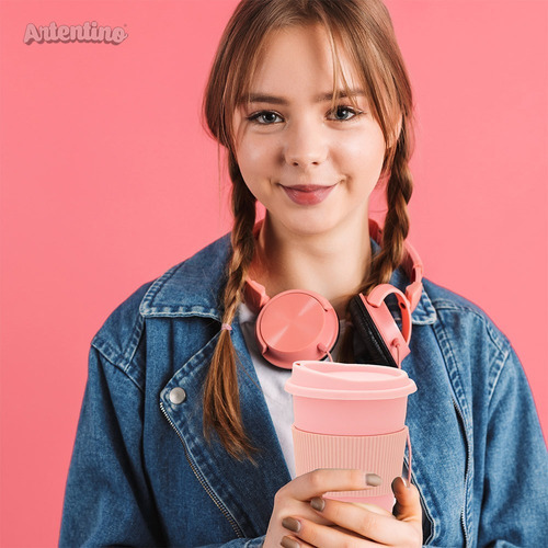 4 Vaso Térmico Jarro Café Taza Térmica Tapa Y Faja Silicona Pastel