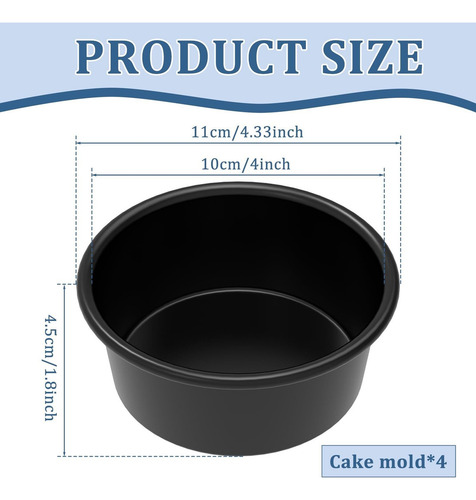 Z Alta Calidad 4 Pcs Para Pasteles,molde Antiadherente