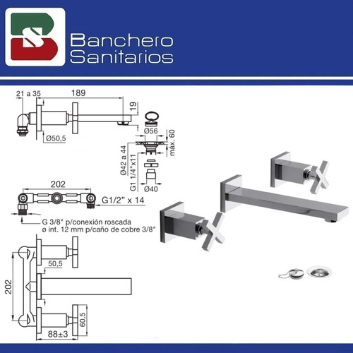 Vanitory Roca Diverta + Grifería Fv Dominic Lavat De Pared P