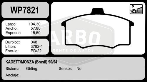 Pastilla Freno Fiat 147 Duna Uno Fiorino Regatta C Wildbrake