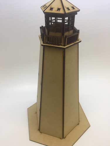 Imagen 7 de 8 de Souvenir Nautico Faro Fibrofacil 36cm Mdf Grande Candybar