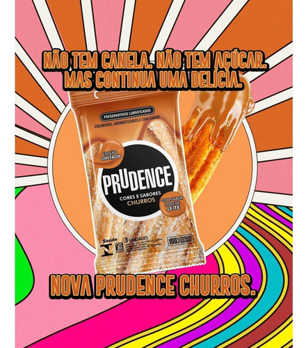 Kit 6 Preservativo Camisinha Churros Doce De Leite Chiclete