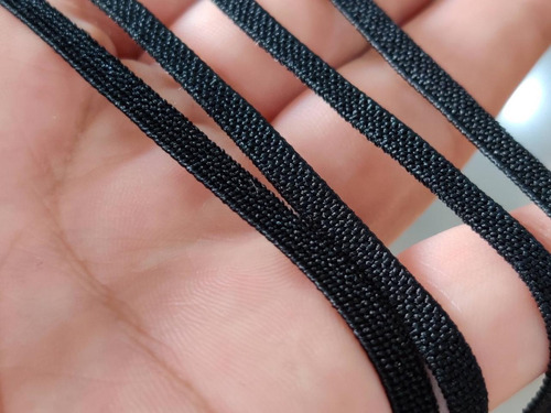 Elastico 4mm Negro Spandex Con 200 Metros Diseño de la tela plano
